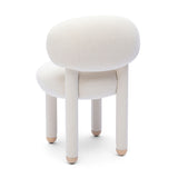 Manu Performance Fabric Side Chair rear three-quarter view emphasizing rounded curves