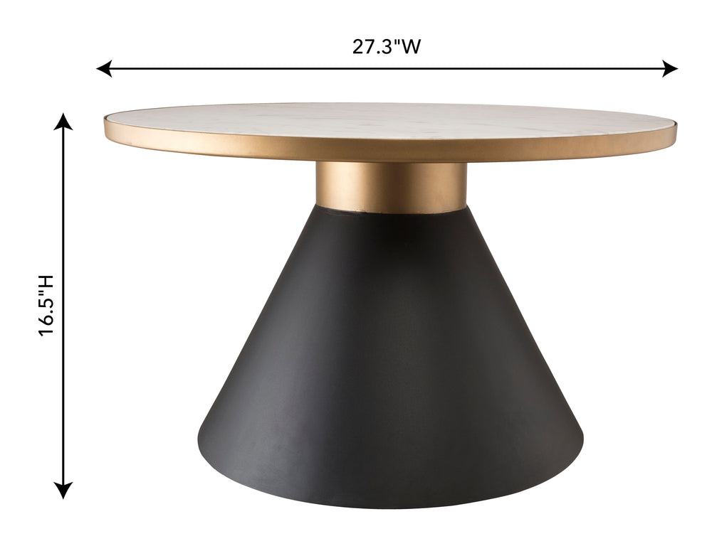 Richard 27" Marble Round Coffee Table dimensions