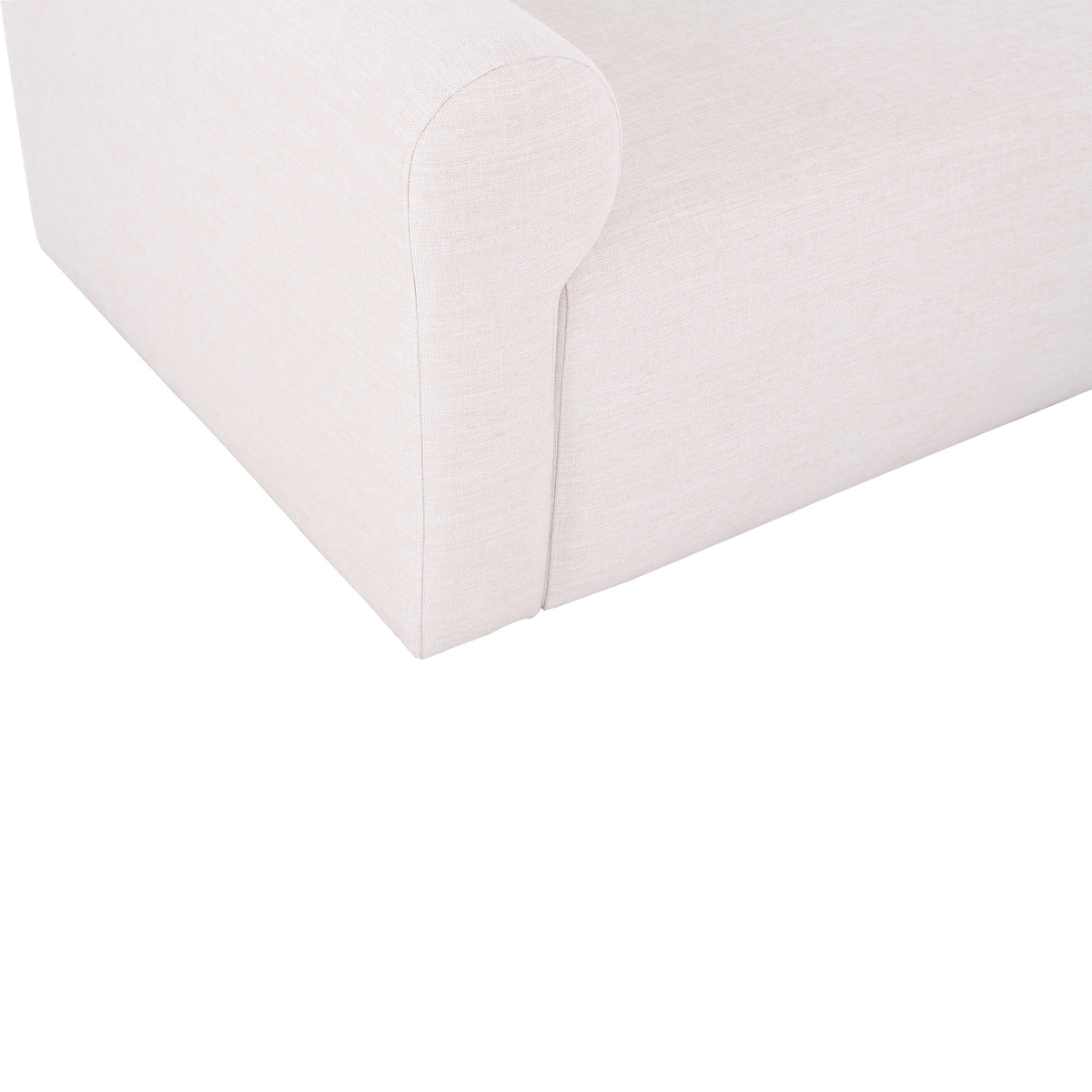 Rear angle of Gorge 81 inch modular loveseat showcasing smooth continuous back construction