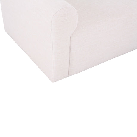 Rear angle of Gorge 81 inch modular loveseat showcasing smooth continuous back construction