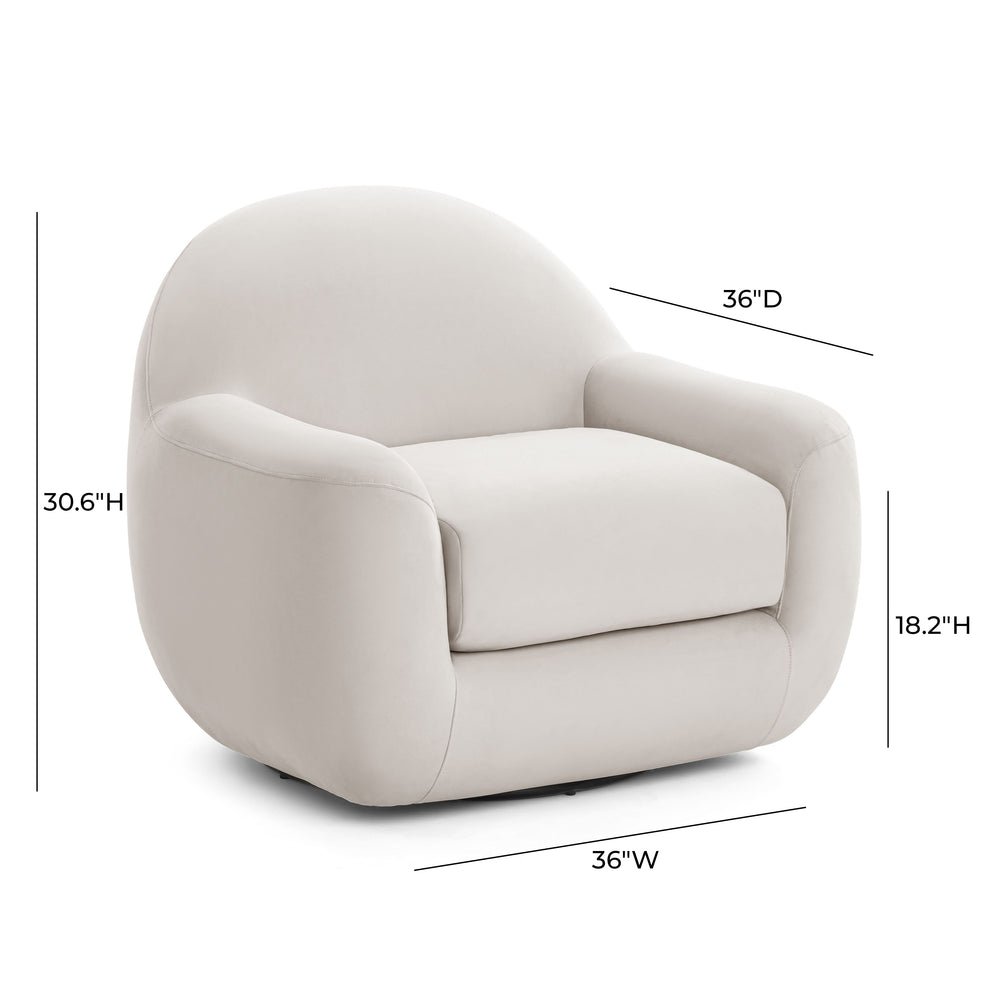 Tiago Velvet Swivel Chair dimensions