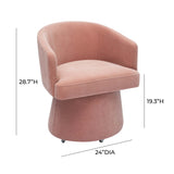 Kristen Rolling Desk Chair in Faded Blue three-quarter angle