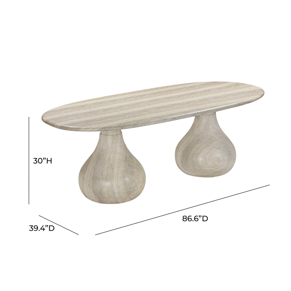 Smooch 87" Concrete Indoor / Outdoor Dining Table dimensions