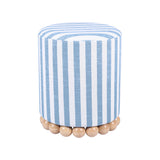 Dex fabric ottoman in warm neutral interior decor scheme