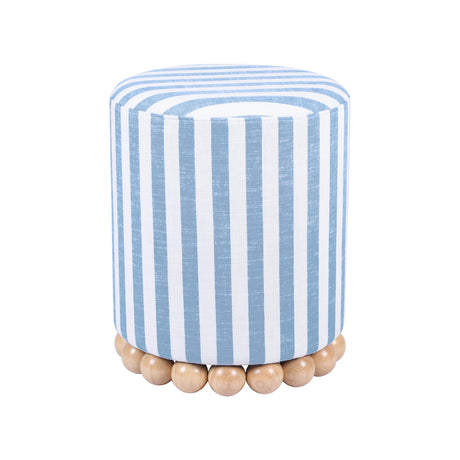 Dex fabric ottoman in warm neutral interior decor scheme