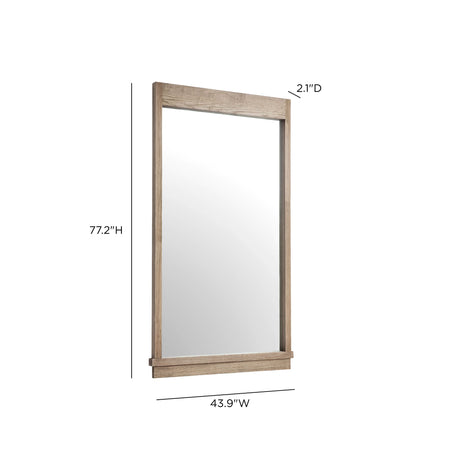 Aimee 44"X77" Solid Brushed Ash Floor Mirror - View 7