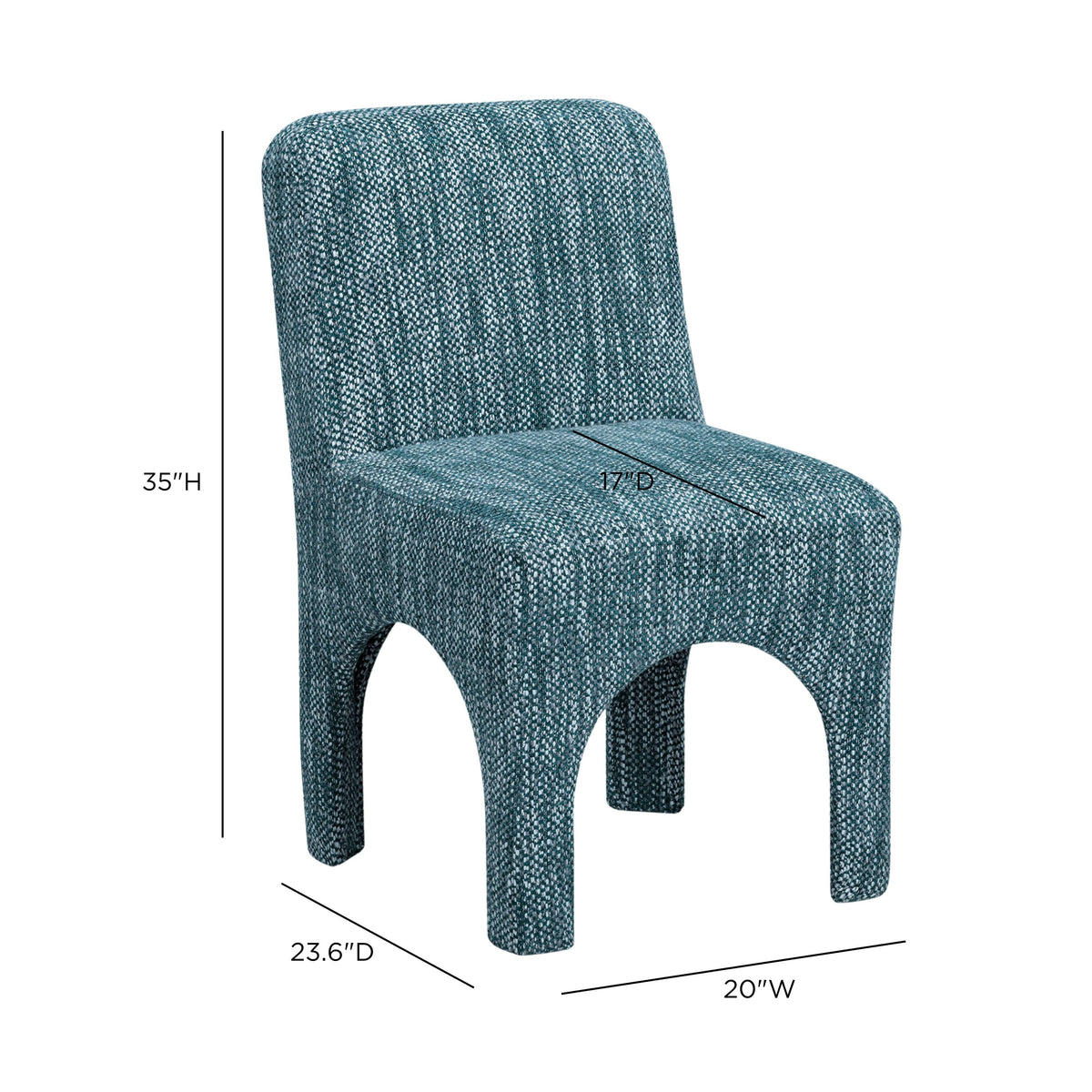 Teal Tomlin dining chair styled as an elegant accent vanity seat