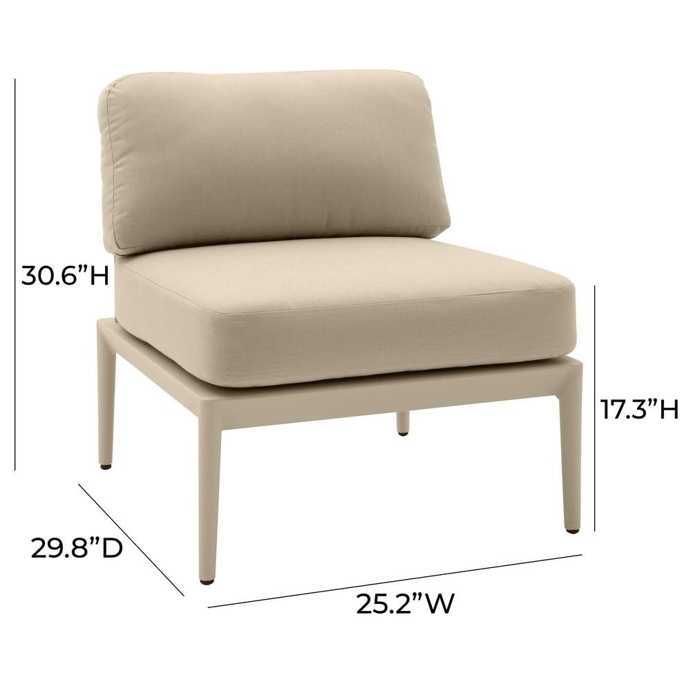 Kapri Modular Outdoor Armless Chair dimensions