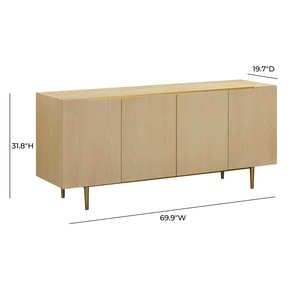 Echo 70" Washed Natural Ash Sideboard dimensions
