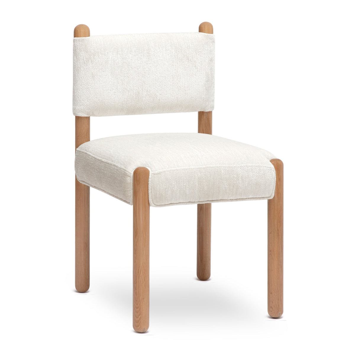 Overhead detail view of the padded high density foam dining chair seat