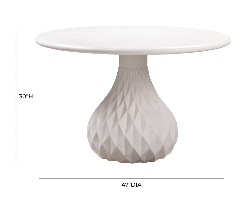 Tulum 47" Ivory Concrete Indoor / OutdoorRound Dining Table dimensions