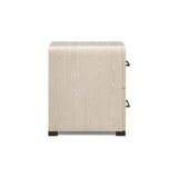 Top-down view of the Marissa ash wood 2-drawer nightstand surface