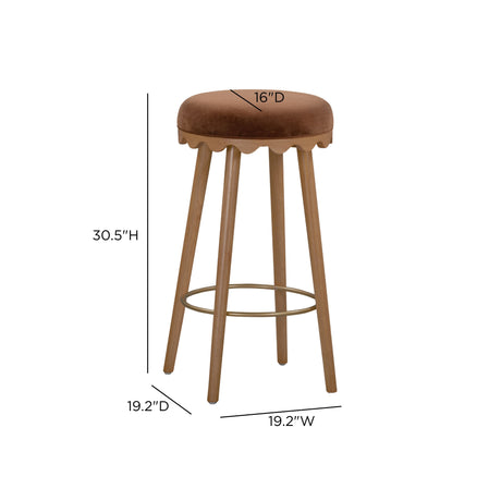 Oodle Performance Vegan Mohair Bar and Counter Stool neutral tones and soft fabric finish