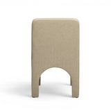 Tomlin Performance Chenille Dining Chair in Beige side view highlighting base