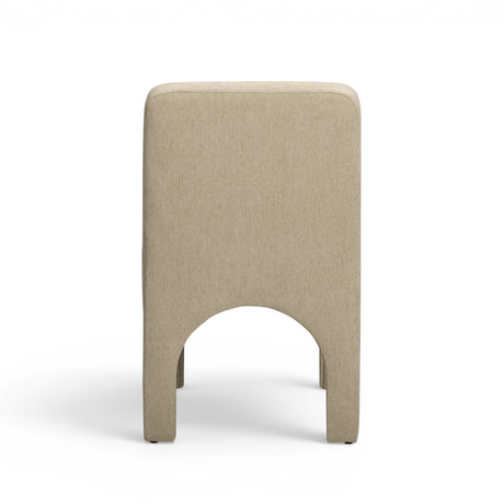 Tomlin Performance Chenille Dining Chair in Beige side view highlighting base
