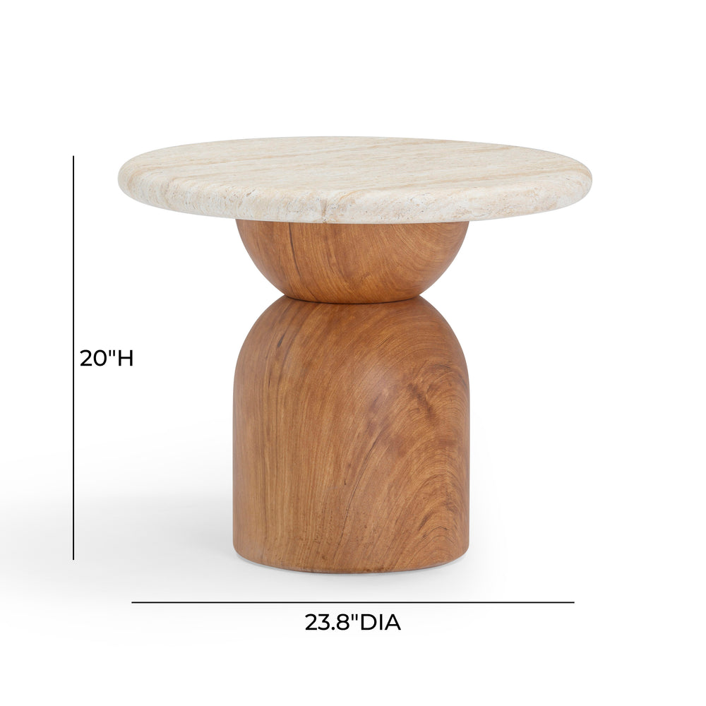Cynthia Faux Travertine Concrete Indoor / Outdoor Side Table dimensions