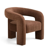 Malone Accent Chair in Taupe textured velvet front view
