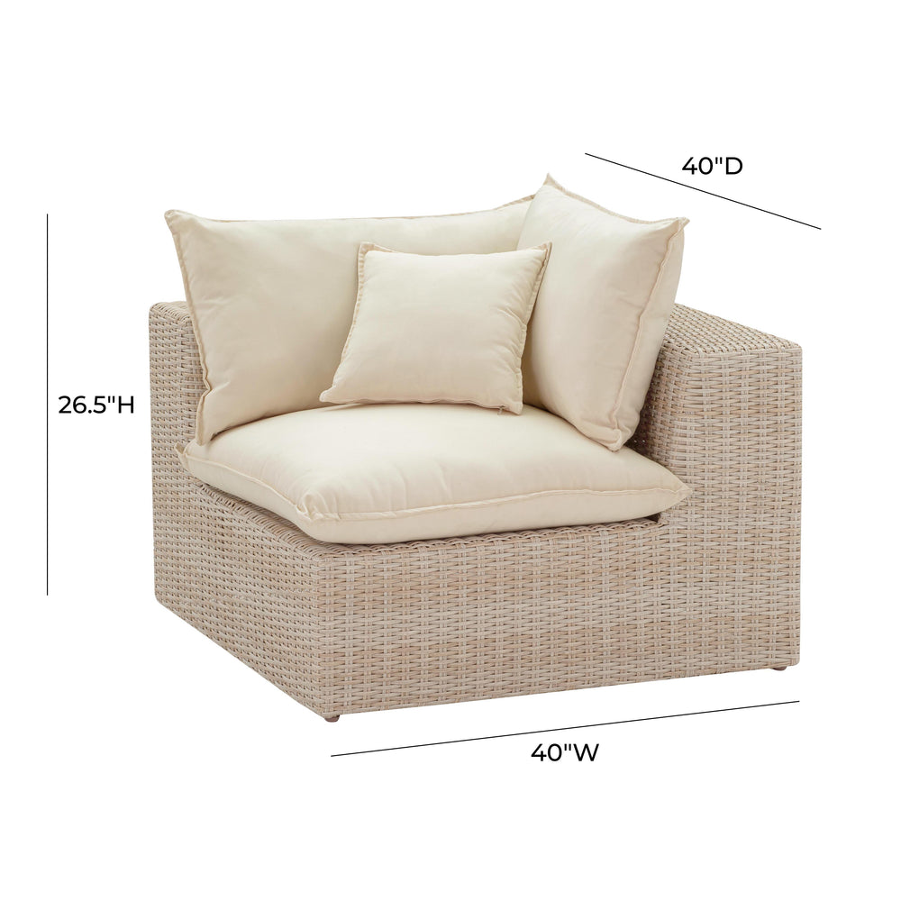 Cali Natural Wicker Outdoor Corner Chair dimensions