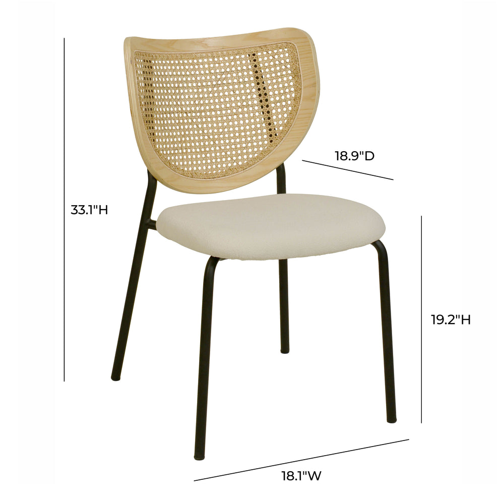 Nessie Natural Rattan Dining Chair - Set of 2 dimensions
