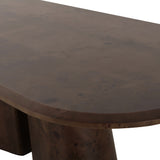 Gladyss 87" Burl Oval Dining Table - View 13