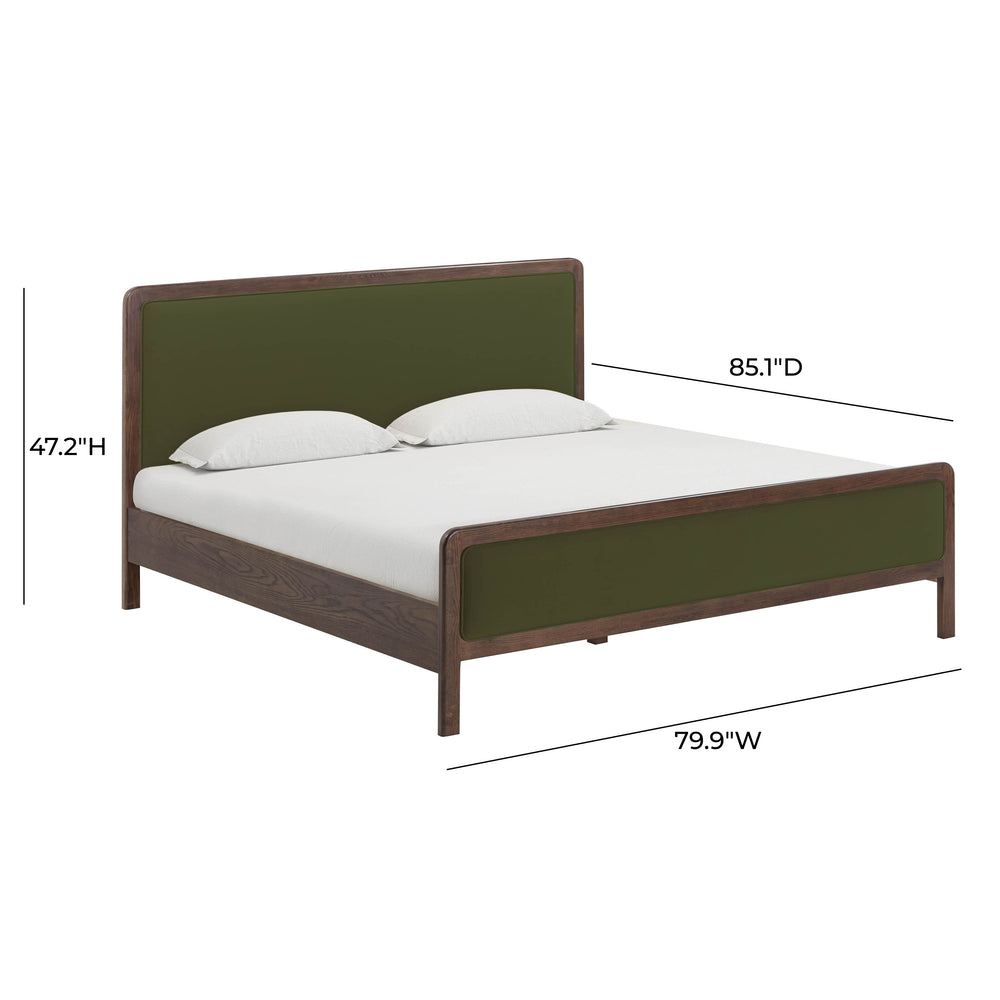 Hella Velvet and Ash Wood Bed dimensions
