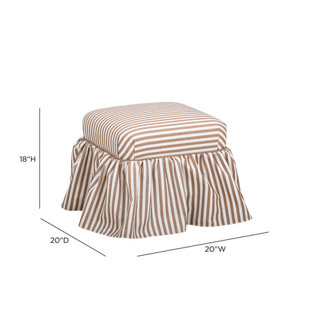 Gertrude Performance Linen Skirted Ottoman - View 7