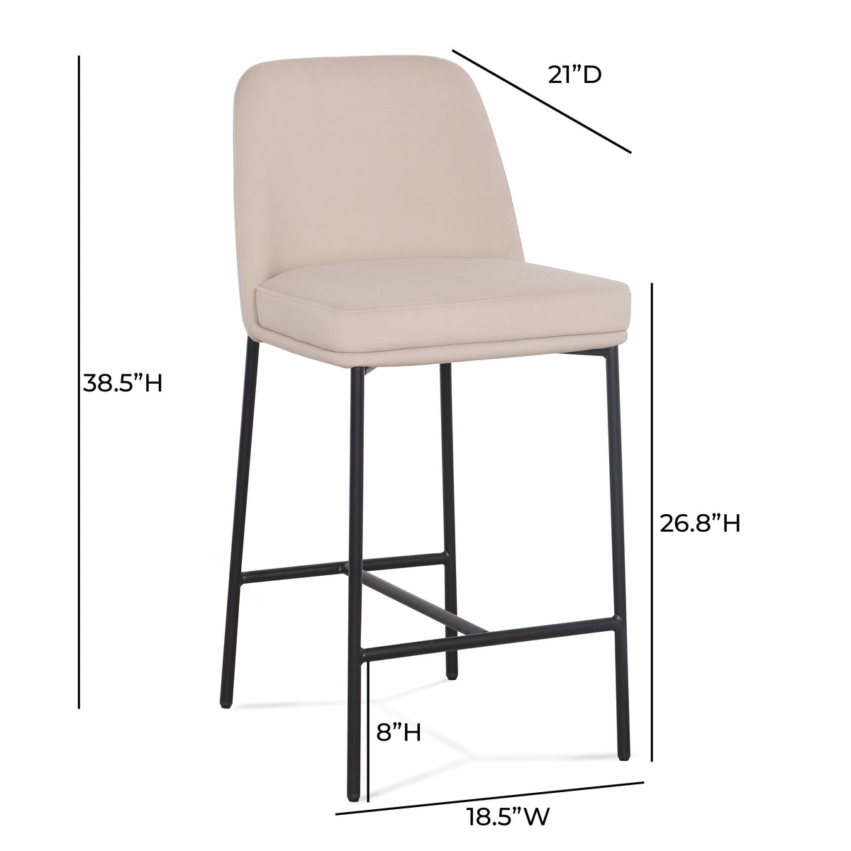 Sydney Performance Velvet Counter Stool Set of 2 - View 16