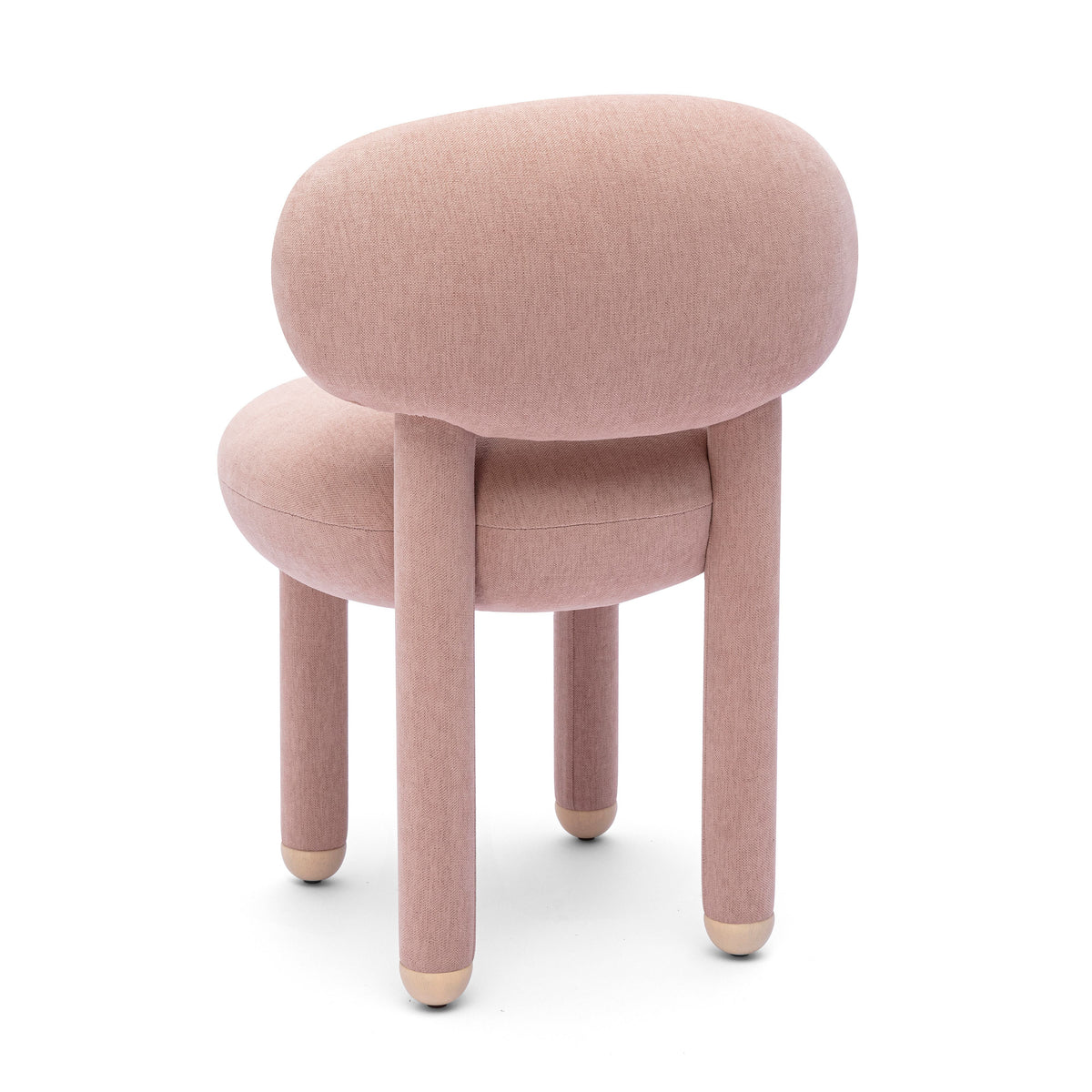 Manu Performance Fabric Side Chair three-quarter view emphasizing dense seat cushioning