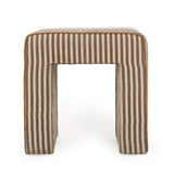 Studio lighting view of green Byron Square Cotton Jute Ottoman