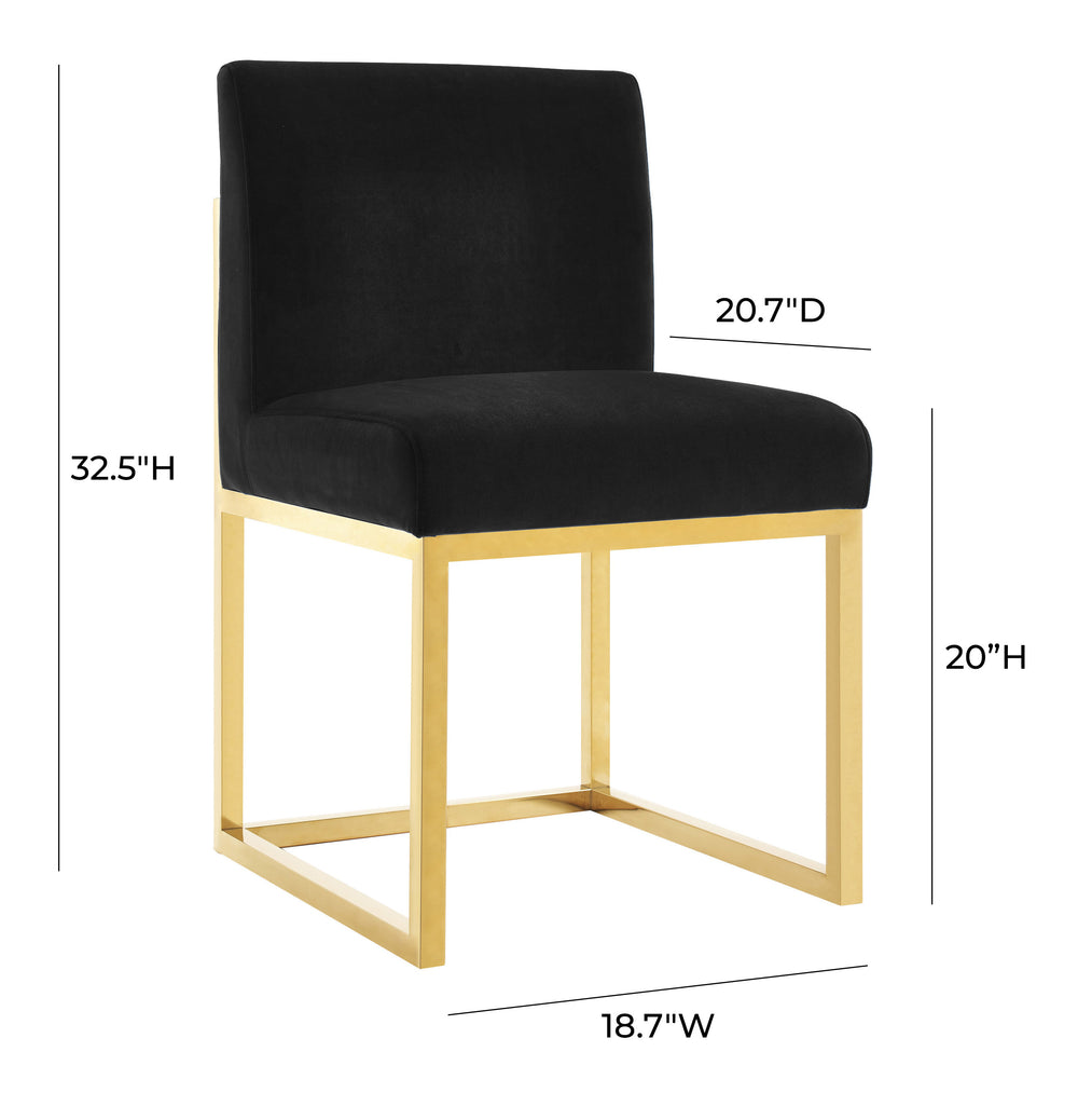 Haute Black Velvet Chair dimensions