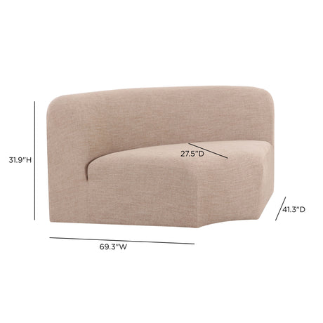 Gorge modular corner wedge rear view highlighting tailored upholstery finish