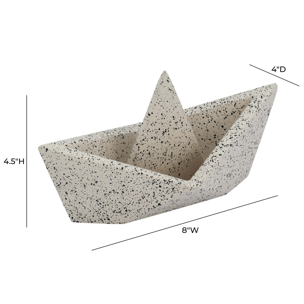 Gabby Speckled Cream Sailboat Catchall dimensions