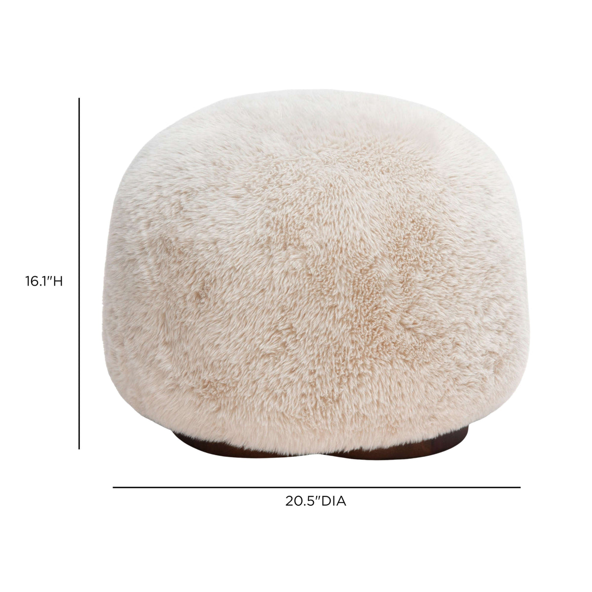 Oopa Swivel Ottoman rotated to show seamless continuous stitching