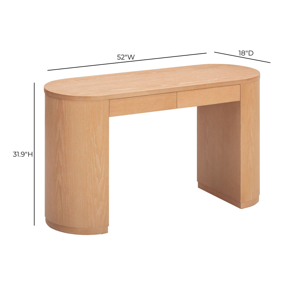 Marlow 52" Wood 2-Drawer Writing Desk dimensions