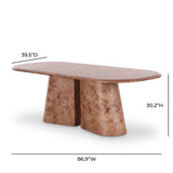 Gladyss 87" Burl Oval Dining Table - View 8