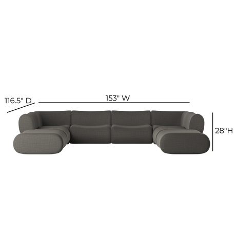 Zenith 8-Piece Contract-Grade Upcycled Fabric Modular U-Sectional - View 15