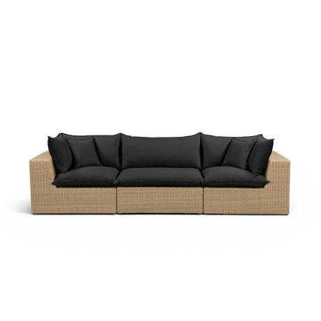 Cali modular wicker sofa weather-resistant exterior finish