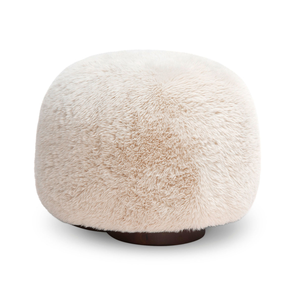 Oopa Swivel Ottoman top view highlighting circular plush cushion