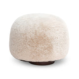 Oopa Swivel Ottoman top view highlighting circular plush cushion