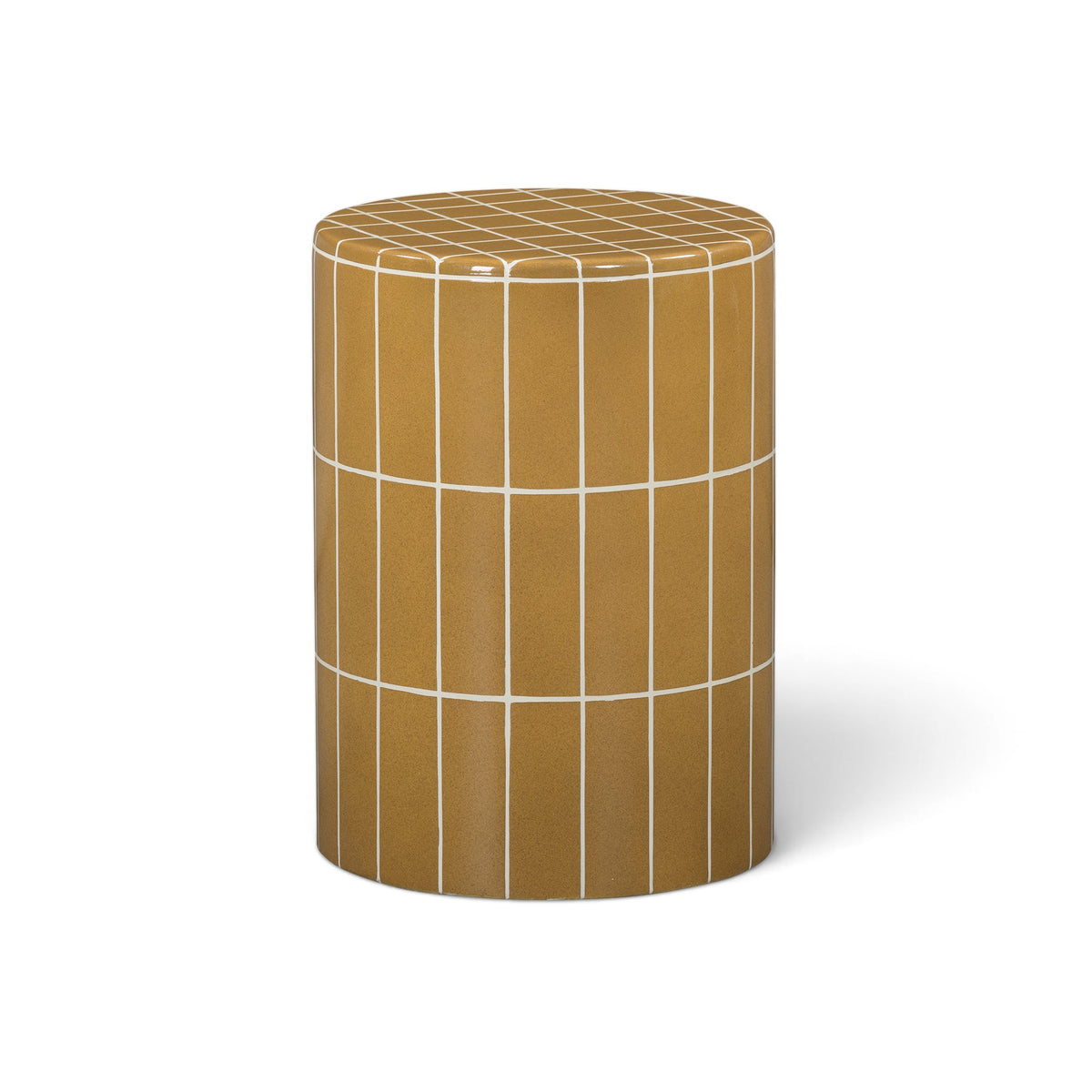 Tatiana round drum table in terracotta concrete finish