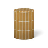 Tatiana round drum table in terracotta concrete finish