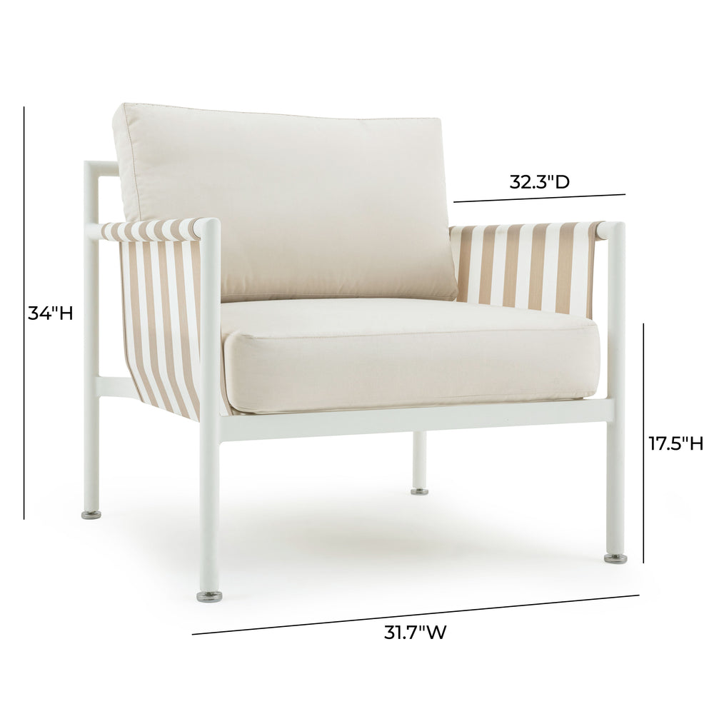 Dunes Cream Outdoor Armchair dimensions
