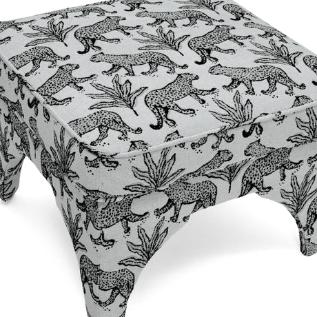 Raji Leopard Performance Jacquard Ottoman - View 11