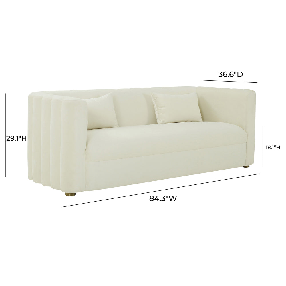 Callie 84" Velvet Sofa dimensions
