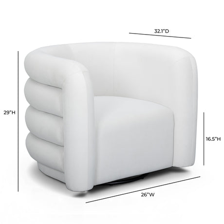 Curves Performance Velvet Swivel Accent Chair - View 15