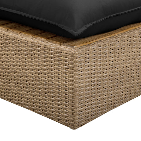 Cali 4-Piece Performance Fabric and Wicker Outdoor Sectional straight-on symmetrical studio view