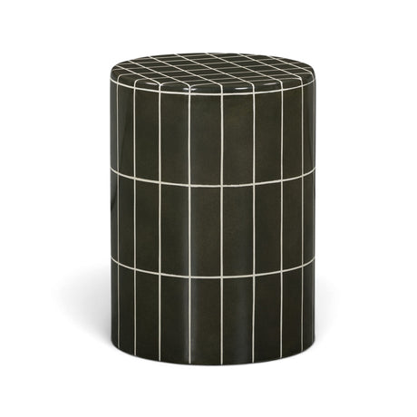Close-up of faux ceramic tile glaze texture on Tatiana side table