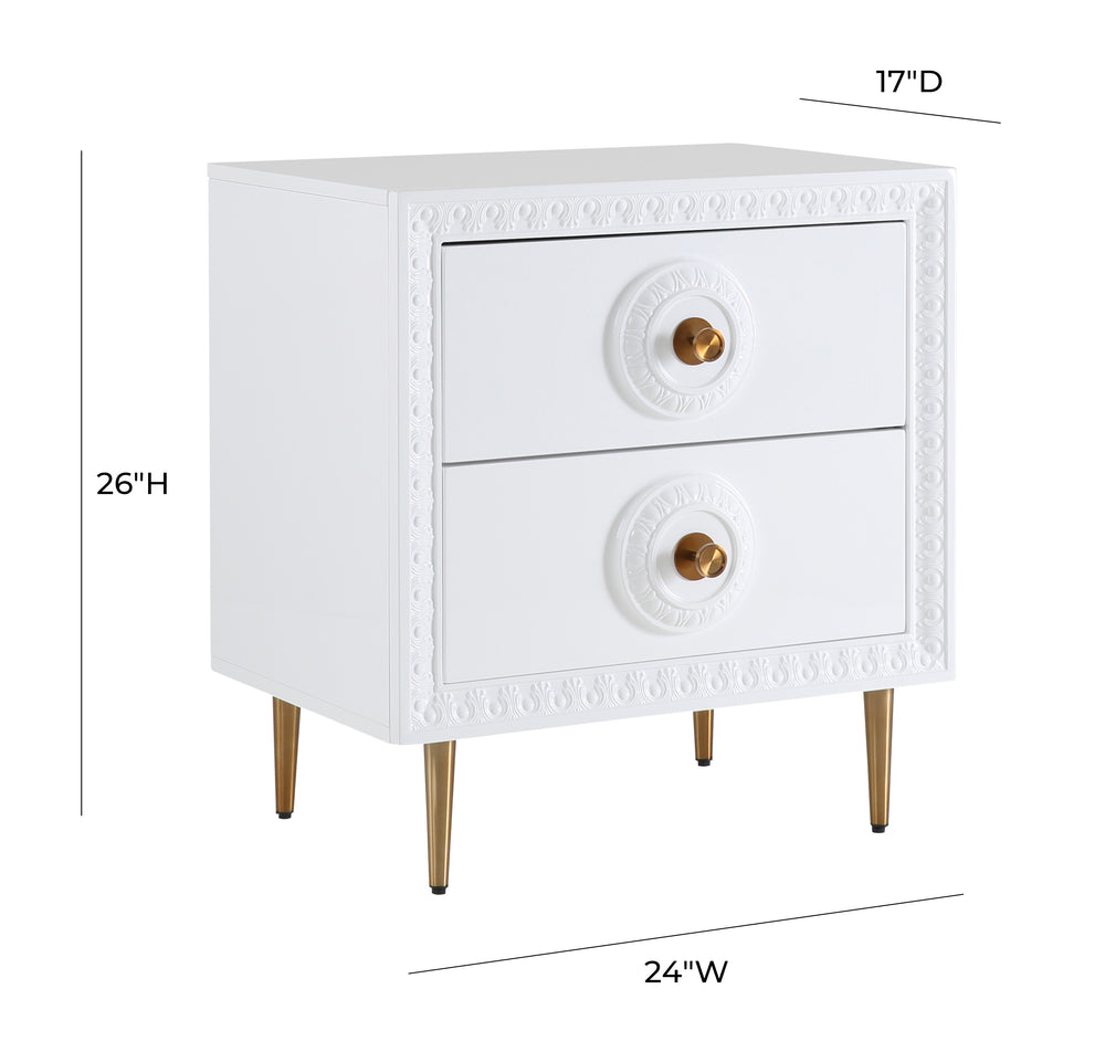 Bovey White Lacquer Side Table dimensions