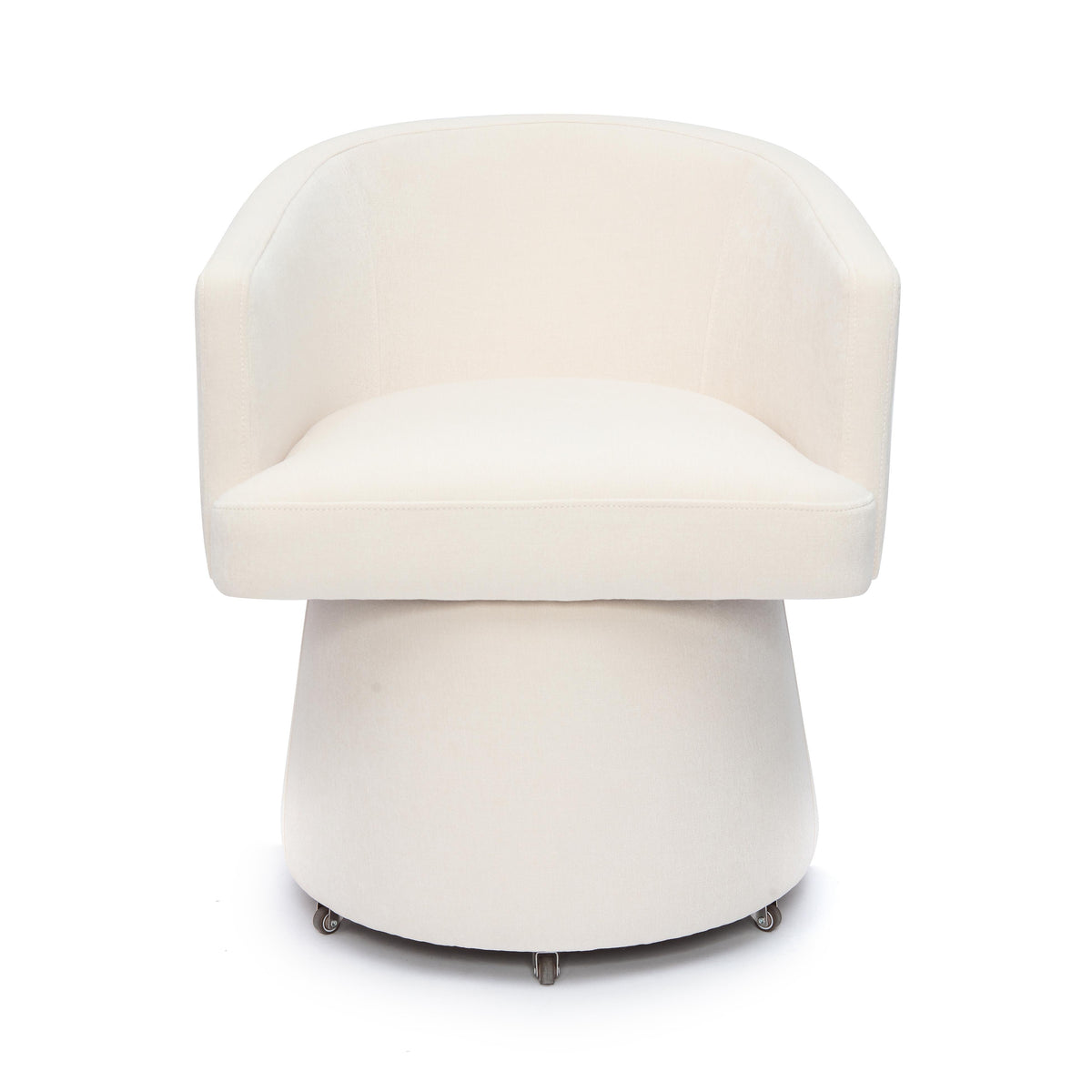 Kristen Rolling Desk Chair in Black base with hidden rolling wheels
