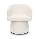 Kristen Rolling Desk Chair in Black base with hidden rolling wheels